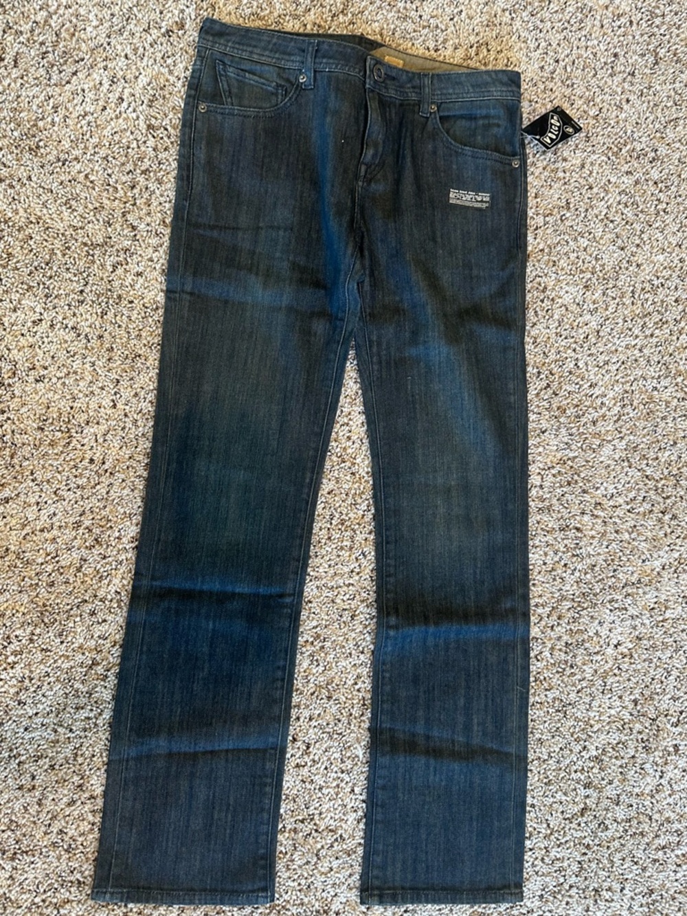 Volcom Dark Blue Straight-Leg Kids Jeans